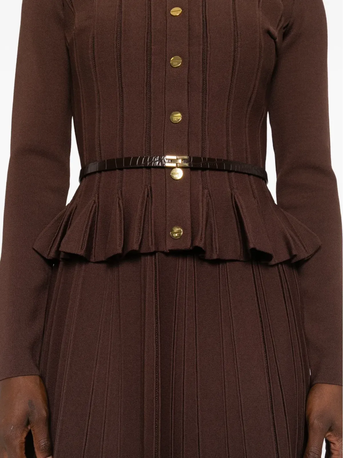 Elisabetta Franchi プリーツボタンカーディガン - 画像5
