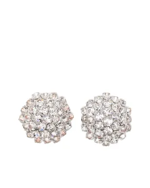 Self-Portrait クリスタルフラワーイヤリング - シルバー - サムネイル1