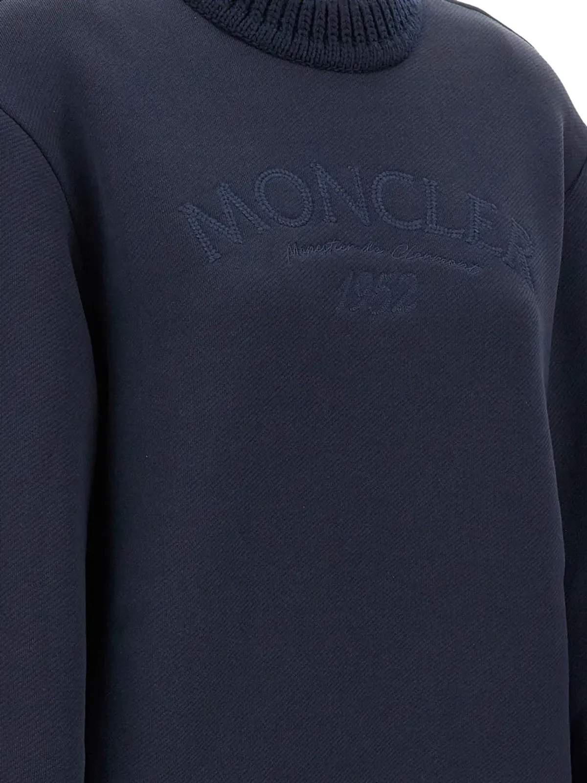 Moncler リブ付き袖口の刺繍スウェット - ブルー - 画像3