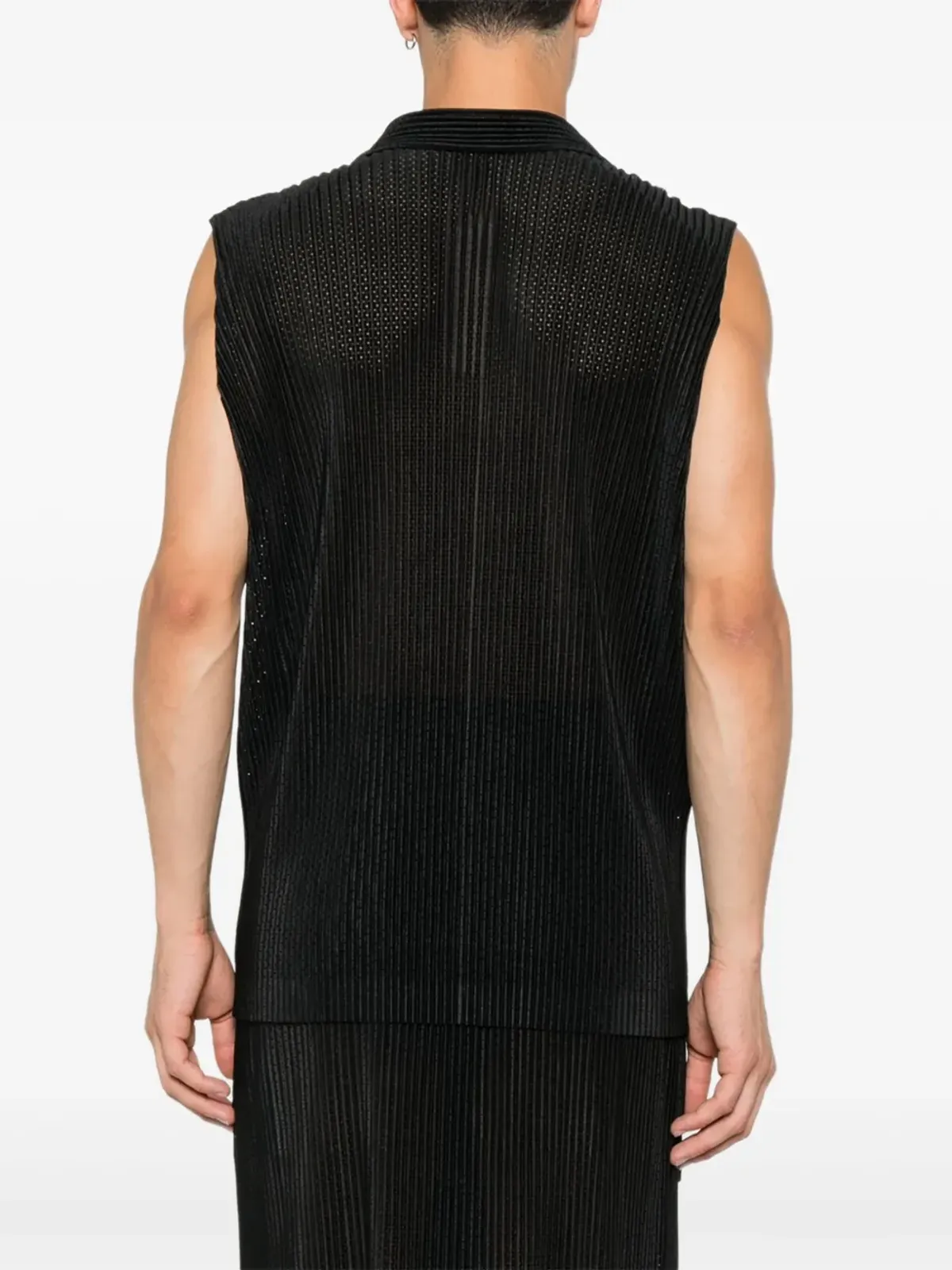 Homme Plissé Issey Miyake プリーツ ノースリーブ ポロシャツ - 画像3