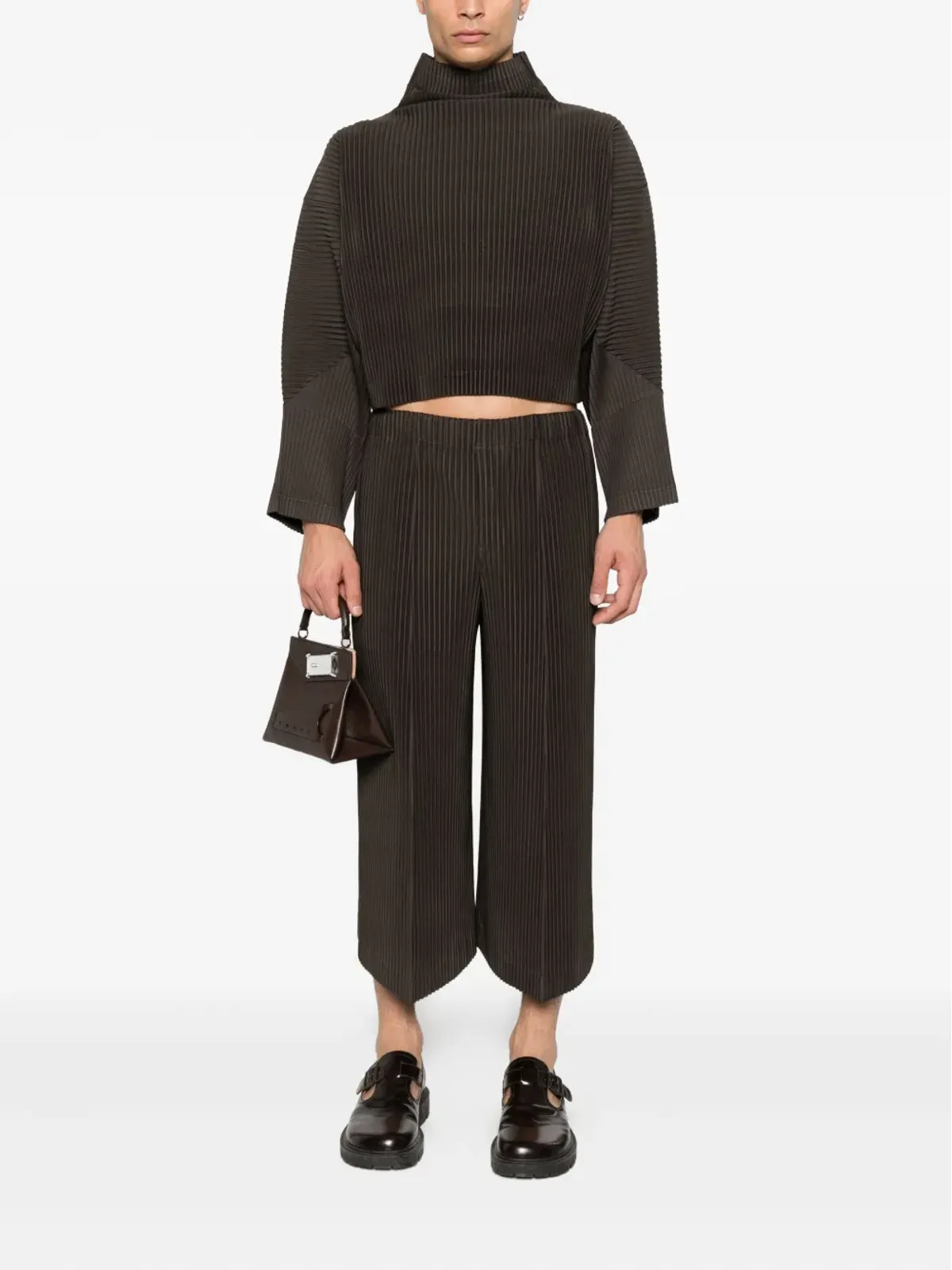 Homme Plissé Issey Miyake Mc June プリーツ入りハイネックTシャツ - 画像2