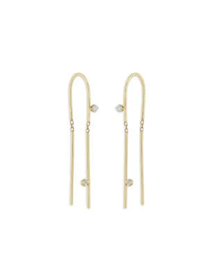 Zoë Chicco 14Kイエローゴールド ワイヤー ダイヤモンド イヤリング - サムネイル1