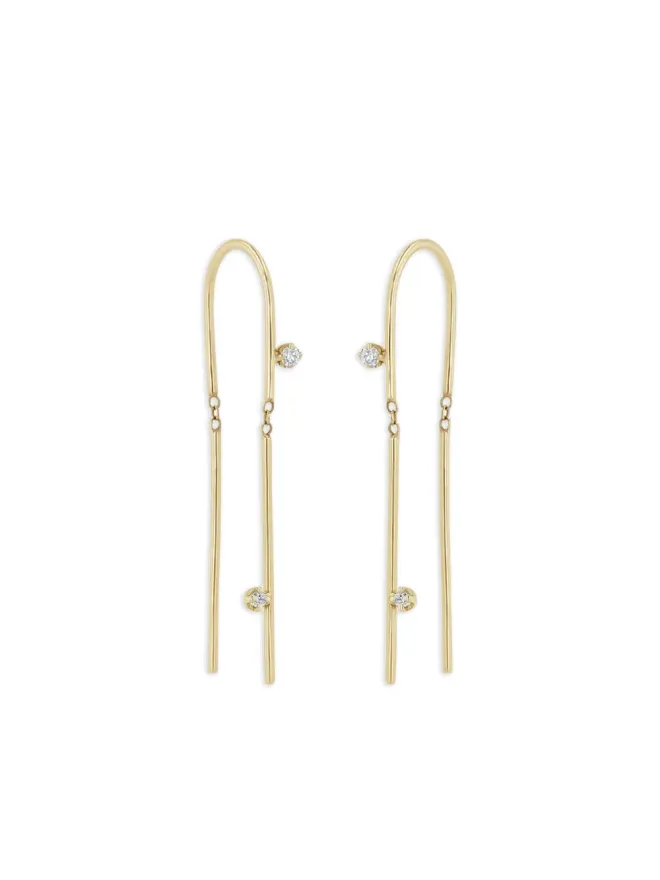 Zoe Chicco Zoë Chicco 14Kイエローゴールド ワイヤー ダイヤモンド イヤリングの商品画像