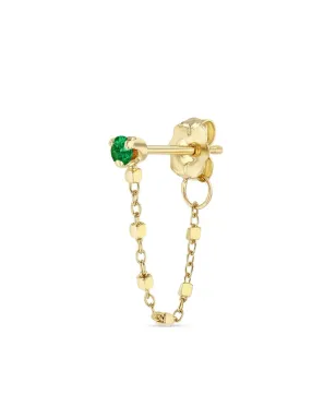 Zoë Chicco 14K イエローゴールド エメラルド チェーン イヤリング - サムネイル2