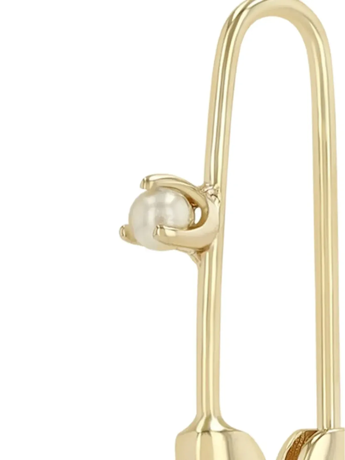 Zoë Chicco 14K イエローゴールド セーフティピン パール ピアス - 画像2