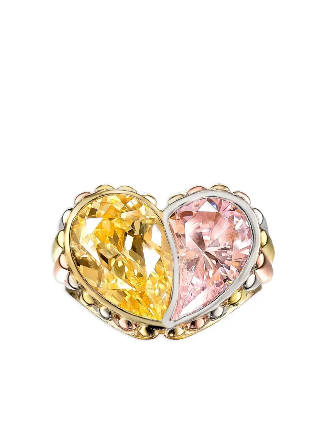 Anabela Chan Anabela Chan 18K yellow and rose vermeil Candy Heart ringの商品画像