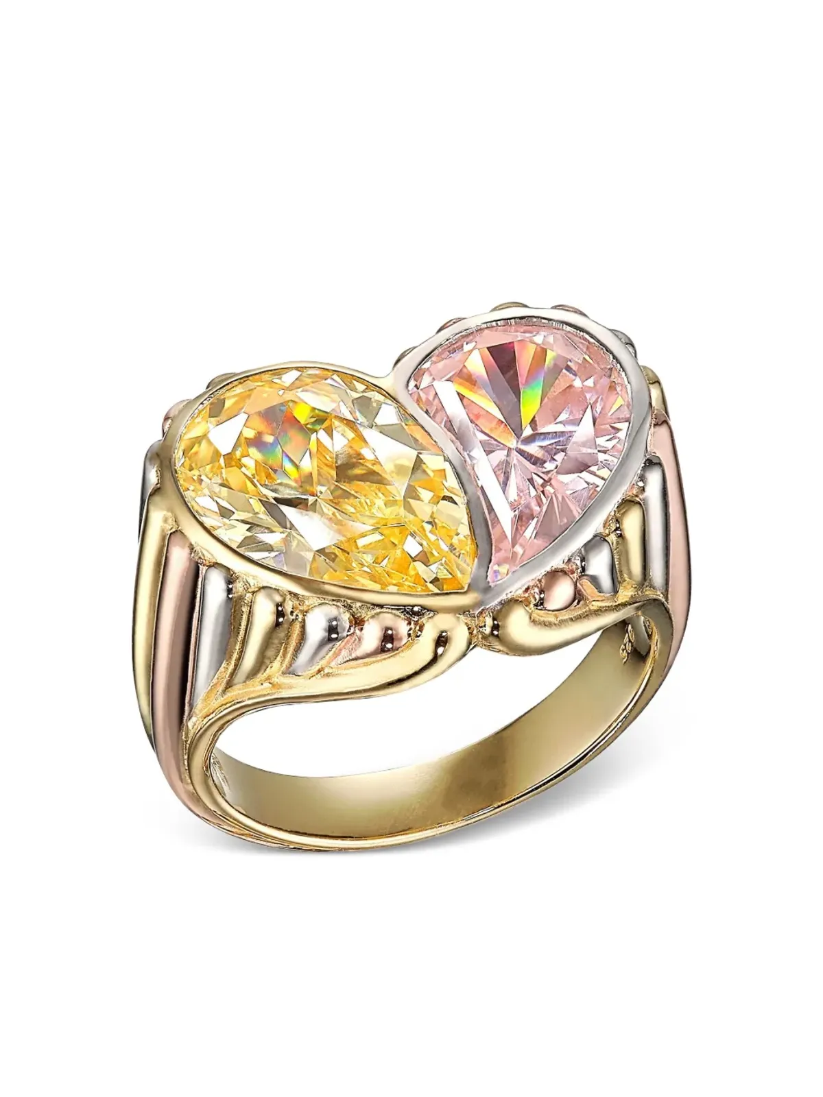 Anabela Chan 18K yellow and rose vermeil Candy Heart ring - 画像3
