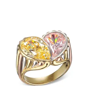 Anabela Chan 18K yellow and rose vermeil Candy Heart ring - サムネイル3
