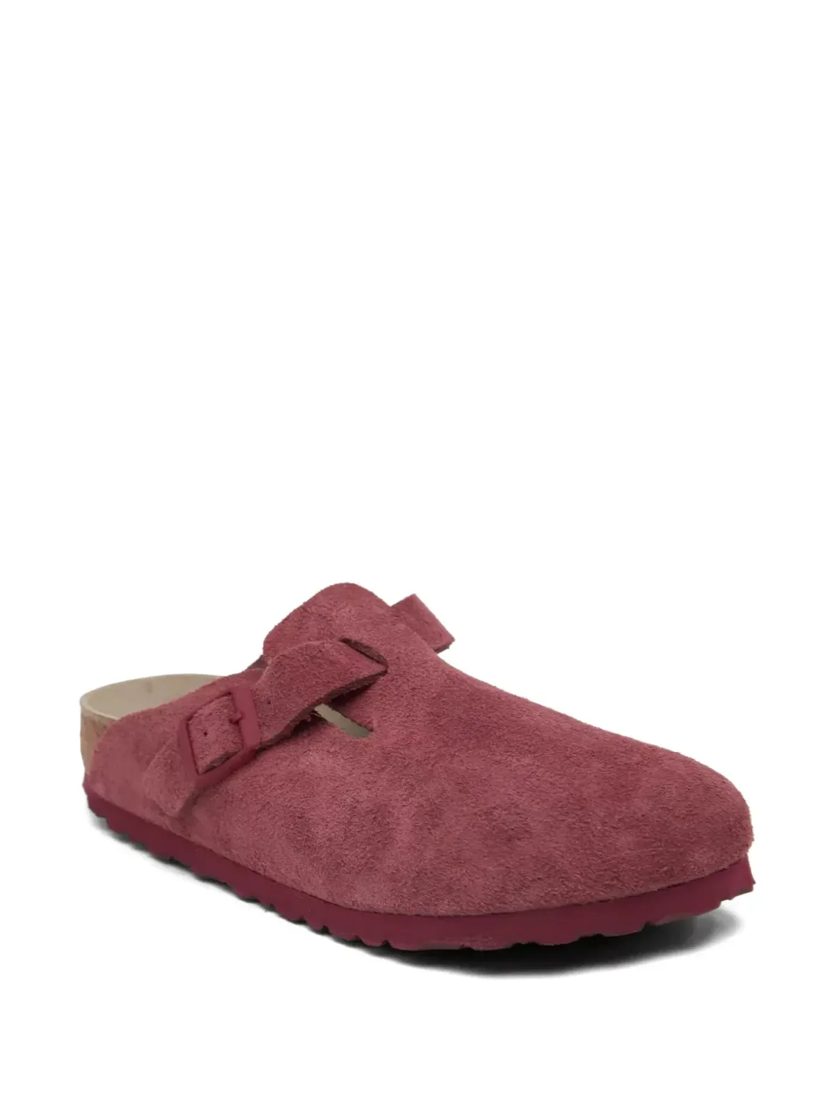 Birkenstock ボストン レッド スエード ミュール - 画像2