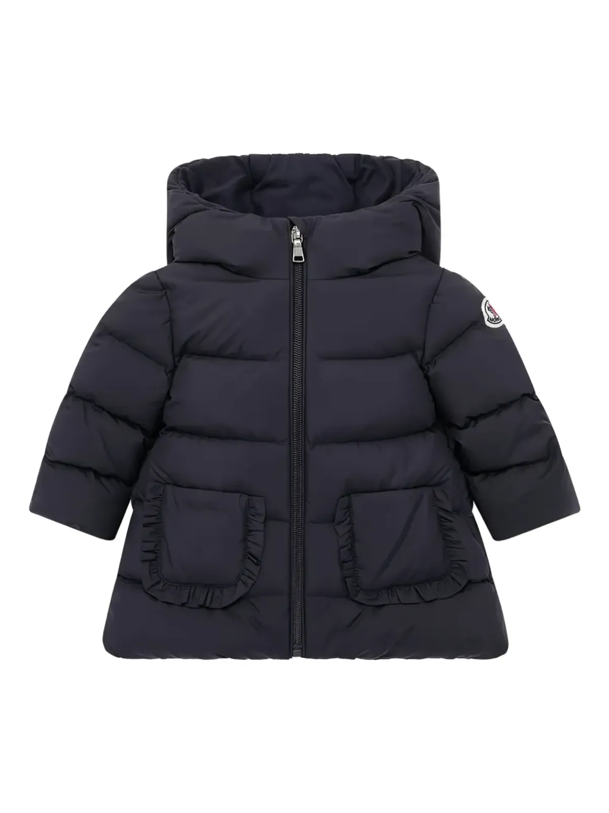 Moncler Enfant フリル付きフードダウンジャケット - 画像1