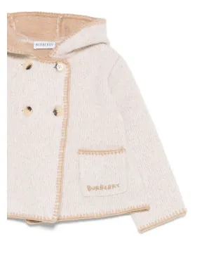 Burberry Kids フーデッド ダブルブレスト ウールコート - サムネイル3