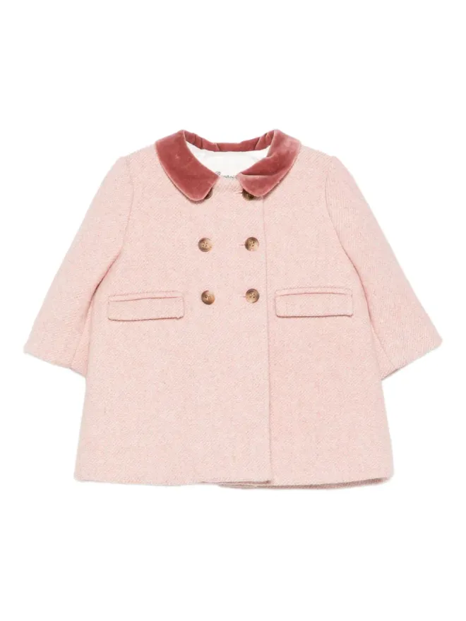 Bonpoint Bonpoint ベルベットカラーコート - ピンクの商品画像