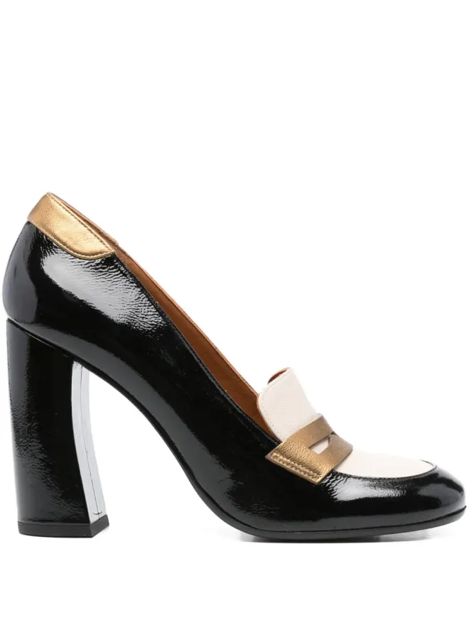 Chie Mihara Chie Mihara block-heel loafer pumps - Blackの商品画像