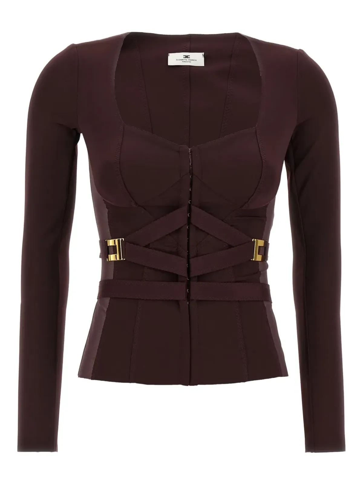 Elisabetta Franchi チュールインサートビスチェトップ - 画像1