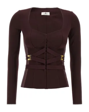 Elisabetta Franchi チュールインサートビスチェトップ - サムネイル1