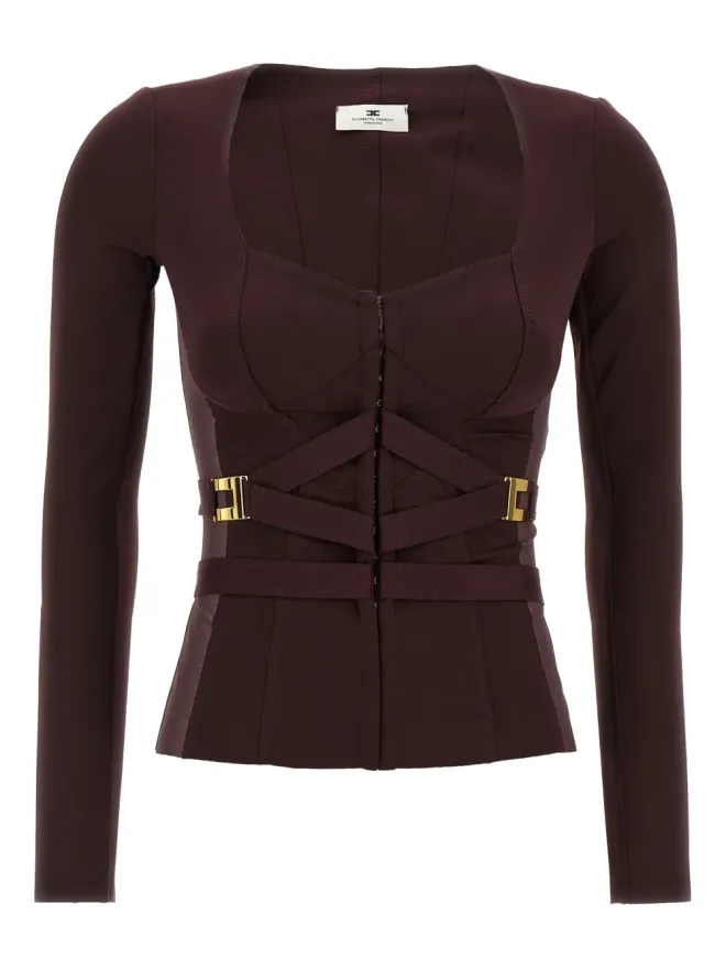 Elisabetta Franchi Elisabetta Franchi チュールインサートビスチェトップの商品画像