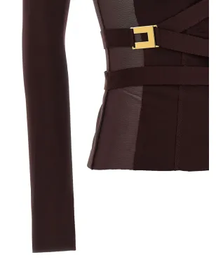 Elisabetta Franchi チュールインサートビスチェトップ - サムネイル4