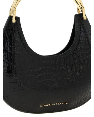 Elisabetta Franchi クロコダイルプリント半月型ショルダーバッグ - ブラック - サムネイル3