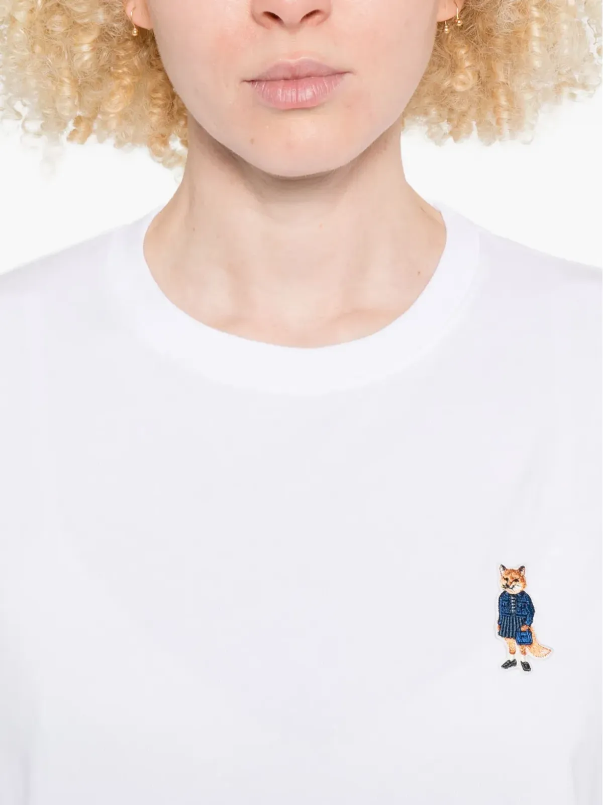 Maison Kitsuné フォックス刺繍入り Tシャツ - 画像5