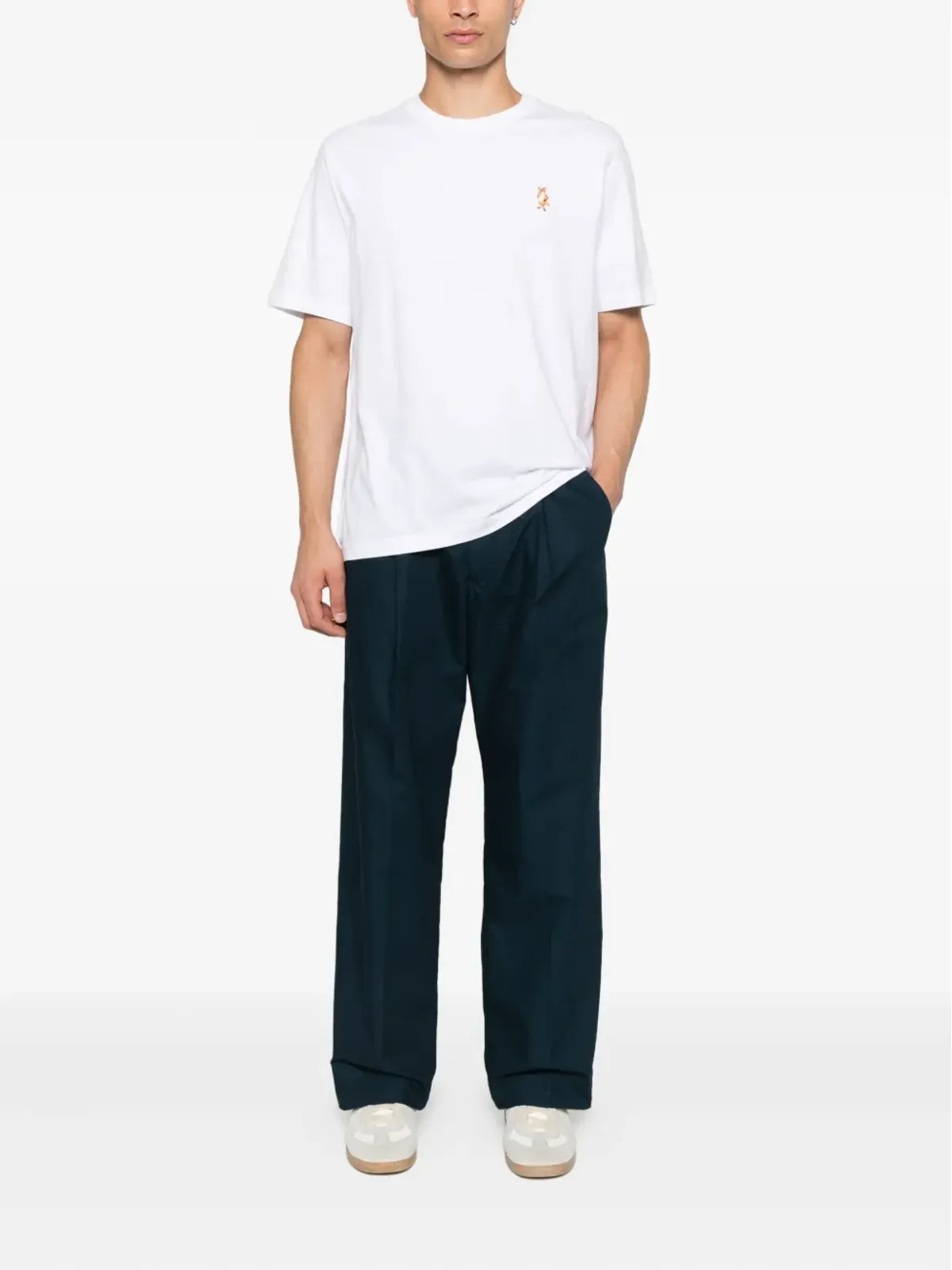 Maison Kitsuné フォックス刺繍Tシャツ - ホワイト - 画像2