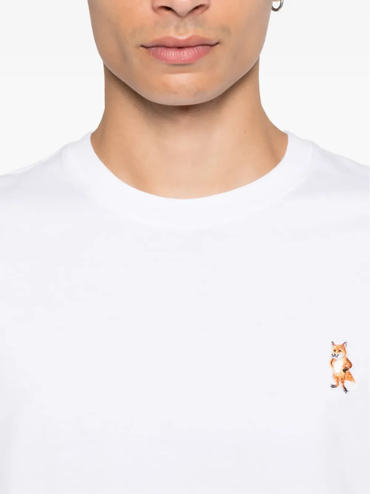 Maison Kitsuné フォックス刺繍Tシャツ - ホワイト - 画像4