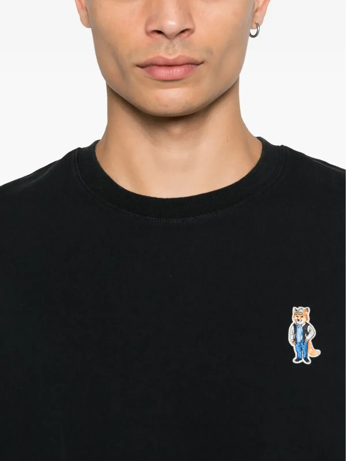 Maison Kitsuné ドレスド・フォックス刺繍 コットンTシャツ - 画像4