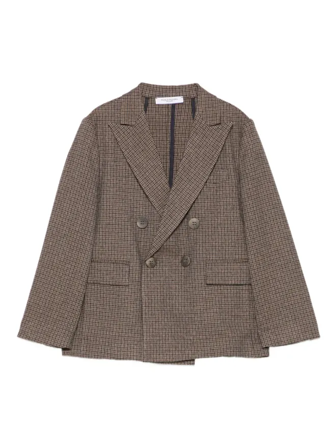 Paolo Pecora Kids Paolo Pecora Kids ハウンドトゥースチェック柄 ダブルブレストブレザーの商品画像