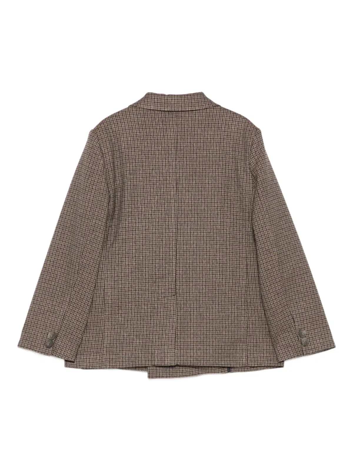 Paolo Pecora Kids ハウンドトゥースチェック柄 ダブルブレストブレザー - 画像2