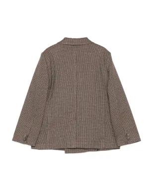 Paolo Pecora Kids ハウンドトゥースチェック柄 ダブルブレストブレザー - サムネイル2
