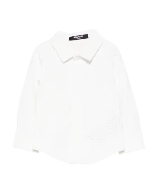 Balmain Kids 幾何学模様シャツ - White - サムネイル1