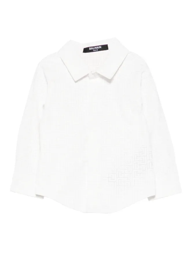 Balmain Kids Balmain Kids 幾何学模様シャツ - Whiteの商品画像