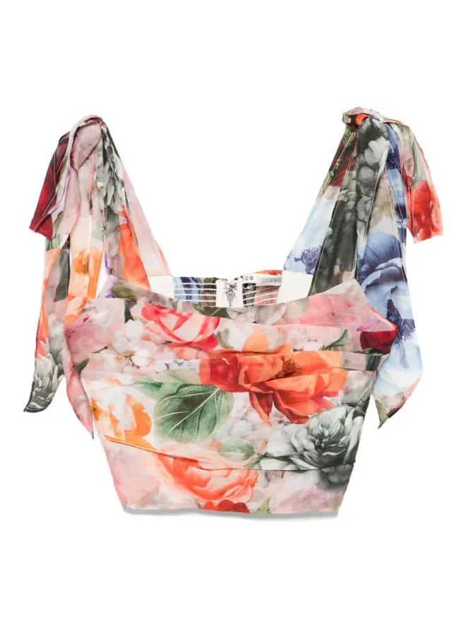 Alice + Olivia alice + olivia 花柄プリント タイディテール ブラウスの商品画像
