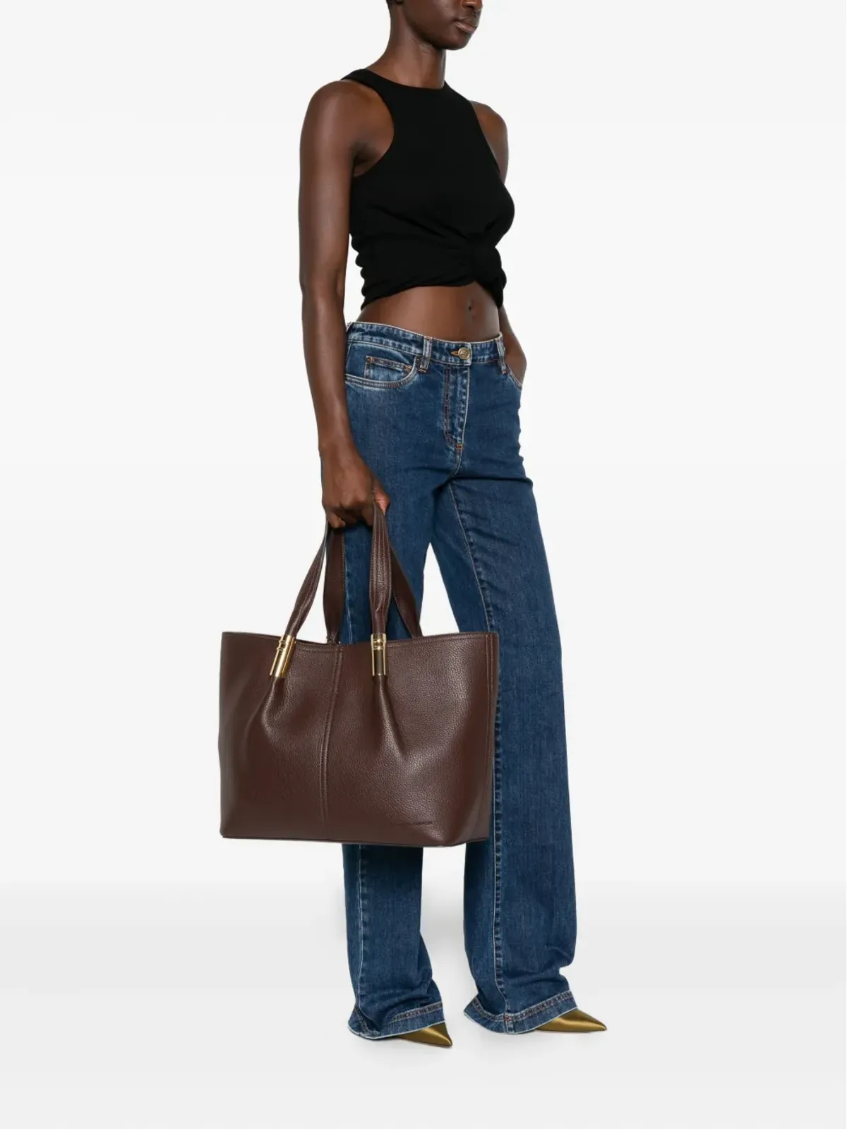 Elisabetta Franchi 金具ディテールのトートバッグ - 画像2