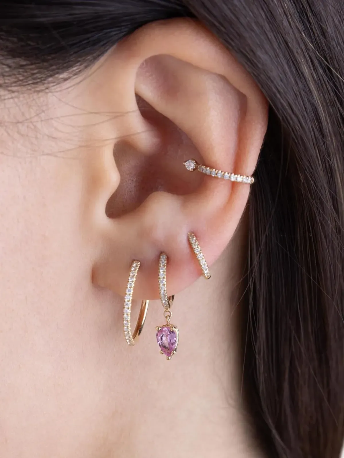Zoë Chicco 14K イエローゴールド ワイヤー ダイヤモンド イヤーカフ - 画像4