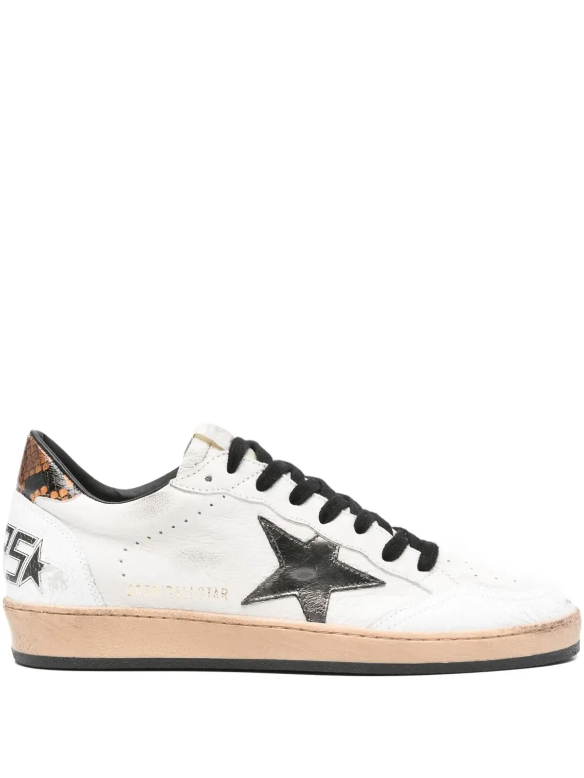 Golden Goose Ball Star snake-detail スニーカー ホワイト - 画像1