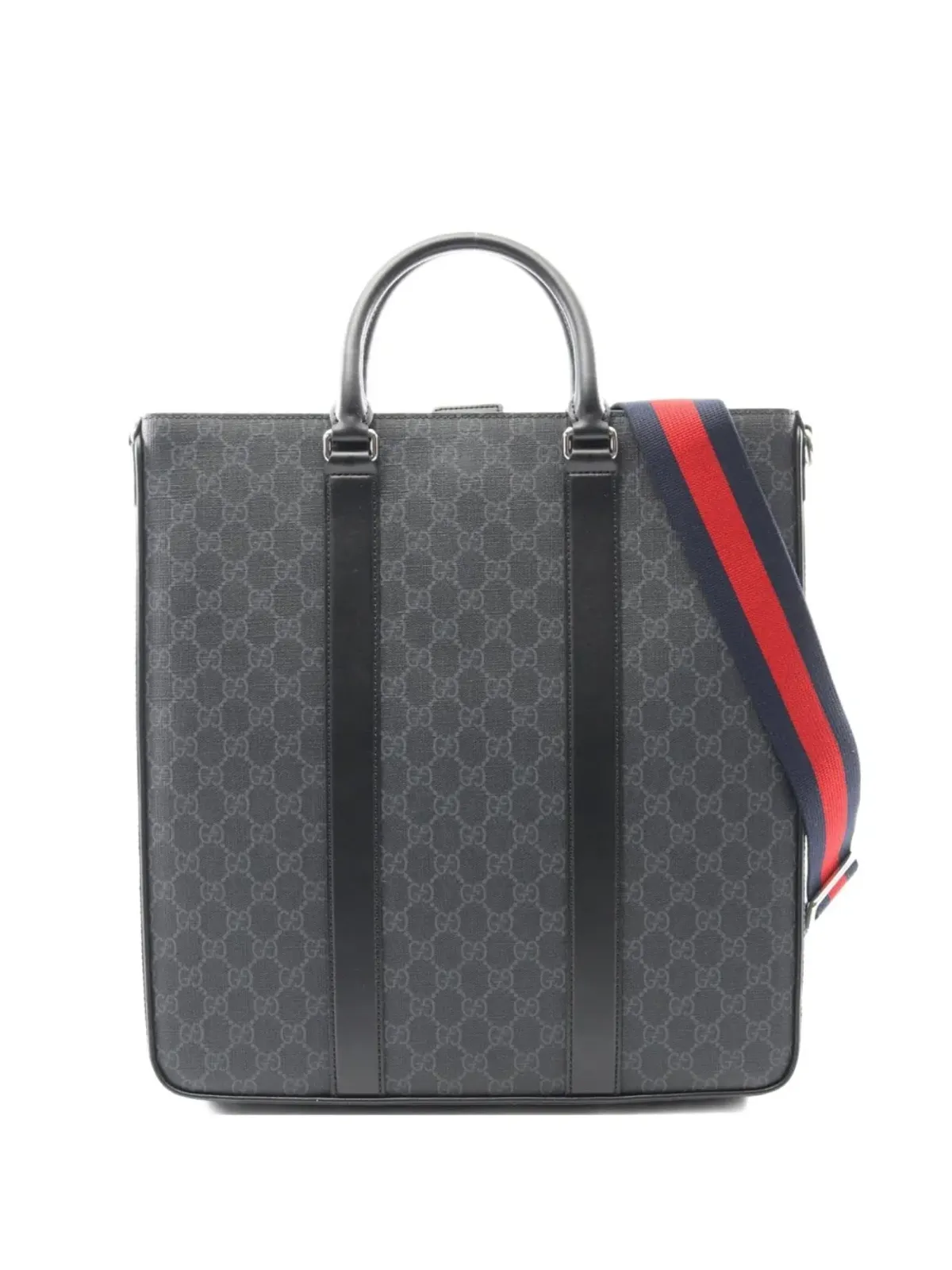 Gucci Pre-Owned GG Supreme レザー トートバッグ ブラック - 画像1