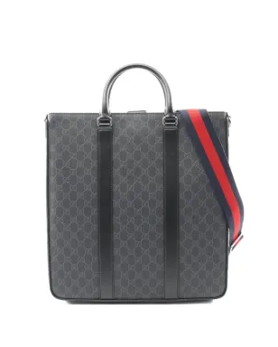 Gucci Pre-Owned GG Supreme レザー トートバッグ ブラック - サムネイル1