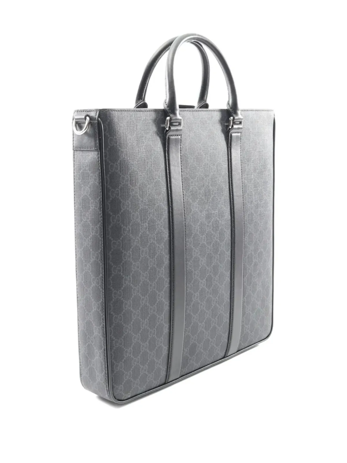 Gucci Pre-Owned GG Supreme レザー トートバッグ ブラック - 画像2