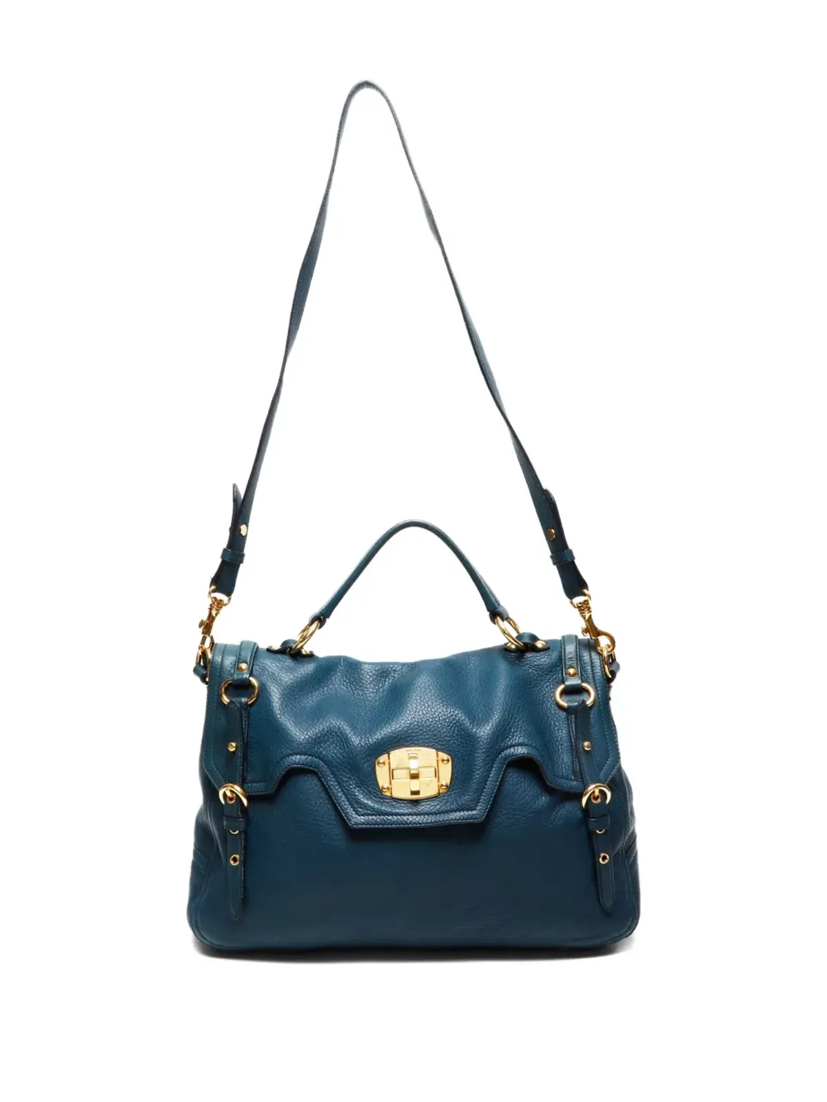 Miu Miu Pre-Owned ターンロックショルダーバッグ グリーン - 画像5