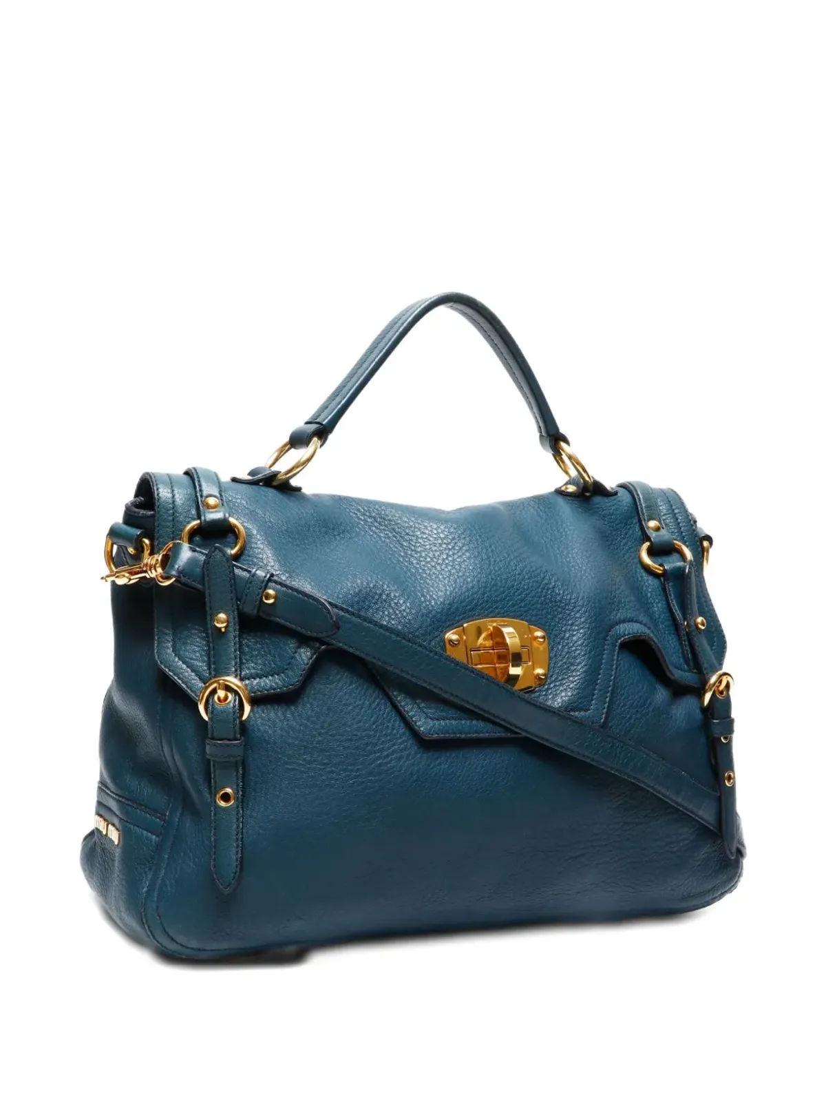 Miu Miu Pre-Owned ターンロックショルダーバッグ グリーン - 画像3