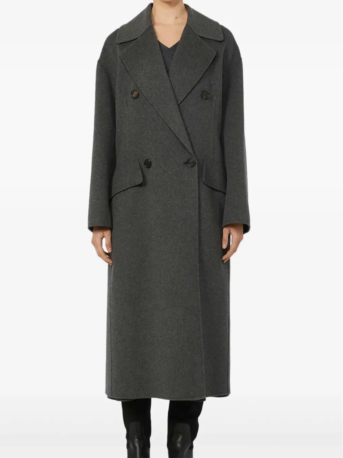 S Max Mara フラップポケット付き ダブルブレストコート - 画像2