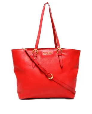 Miu Miu Pre-Owned レザートートバッグ - レッド - サムネイル1