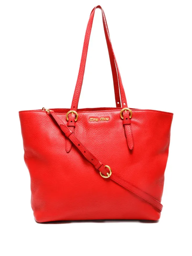 Miu Miu Pre-Owned Miu Miu Pre-Owned レザートートバッグ - レッドの商品画像