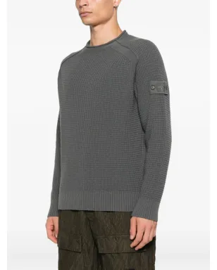 Stone Island ラグランスリーブ ウール スウェットシャツ グレー - サムネイル3