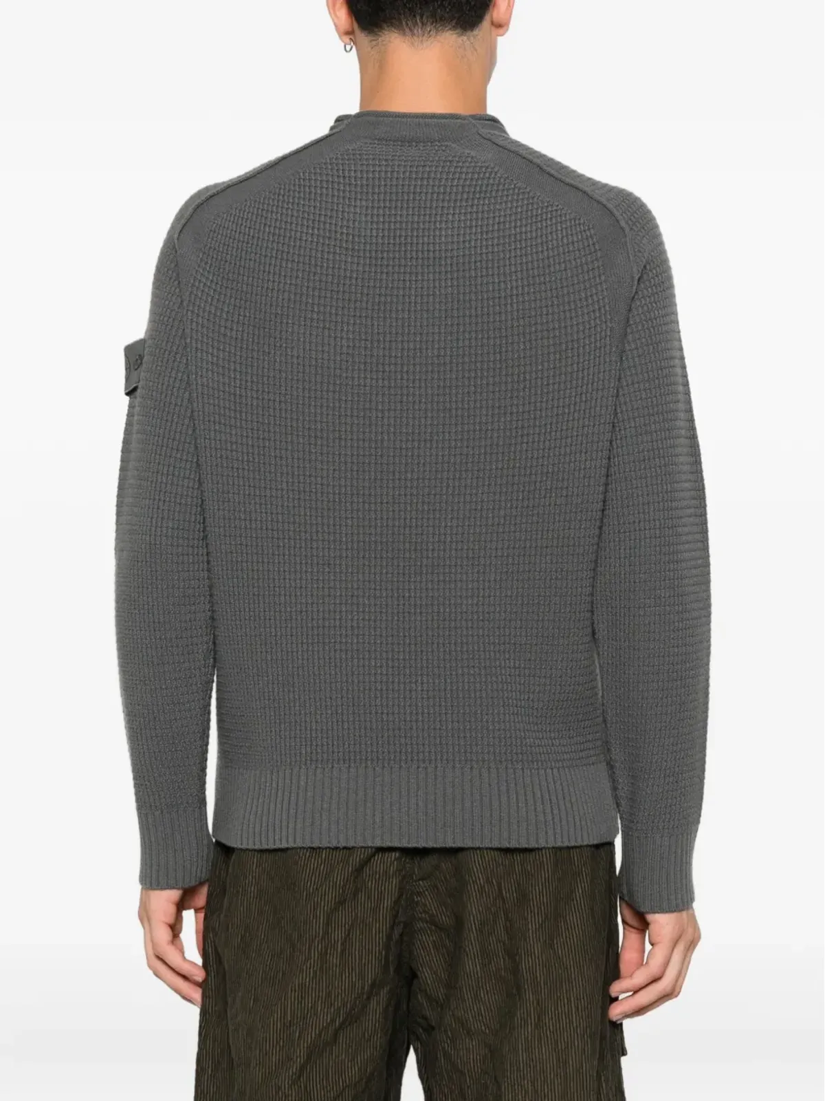 Stone Island ラグランスリーブ ウール スウェットシャツ グレー - 画像4