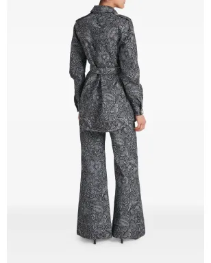 Temperley London 花柄プリント ベルト付きデニムジャケット - サムネイル4