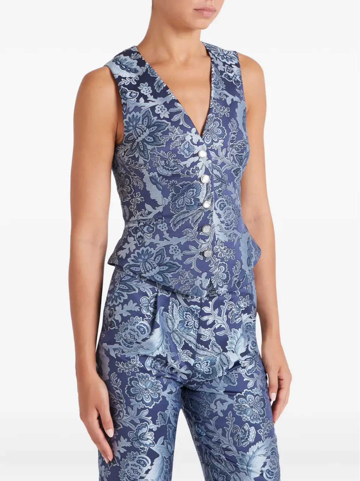 Temperley London 花柄プリント ボタン留め ウエストコート - 画像3