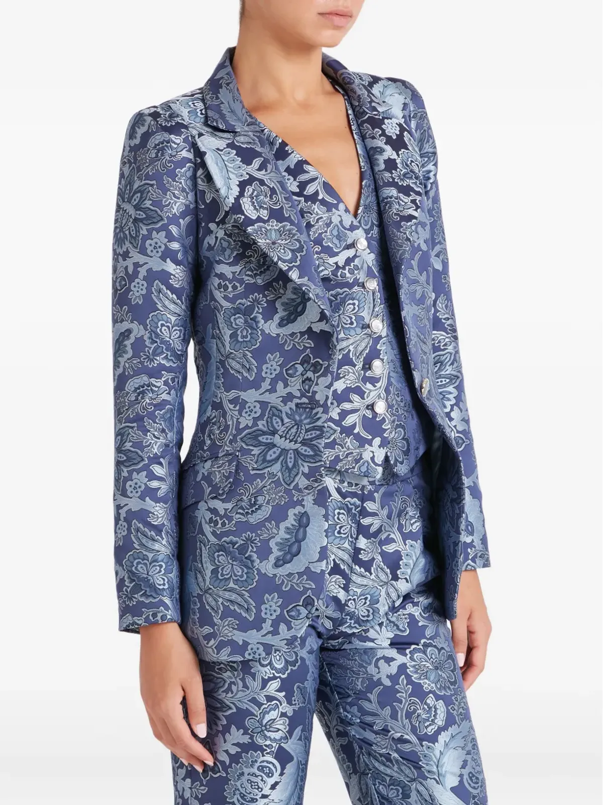 Temperley London Francis 長袖フローラルプリントスーツジャケット - 画像3