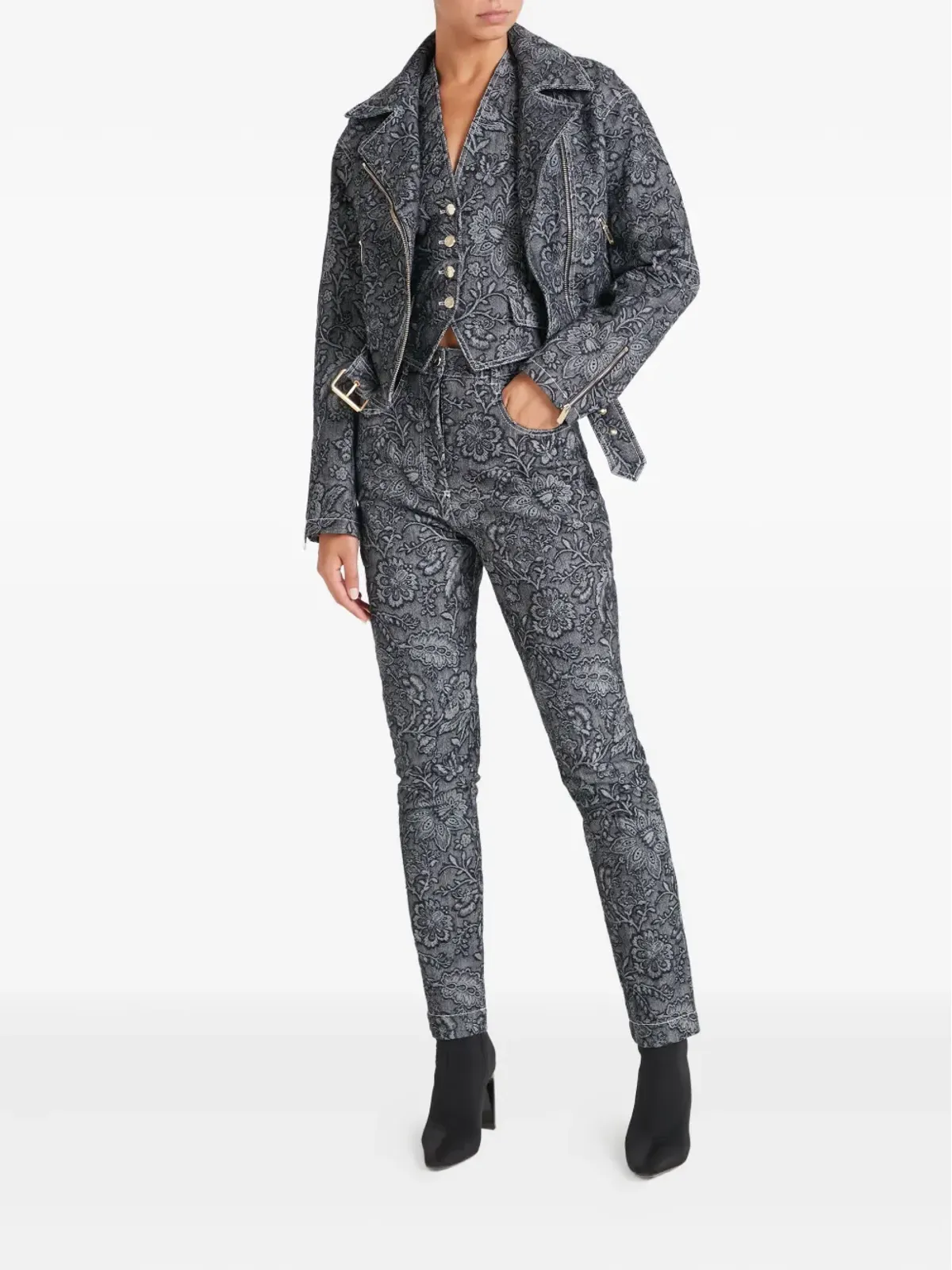 Temperley London 花柄プリントデニムパンツ - 画像2