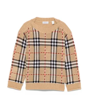 Burberry Kids チェック柄ウールセーター - サムネイル1
